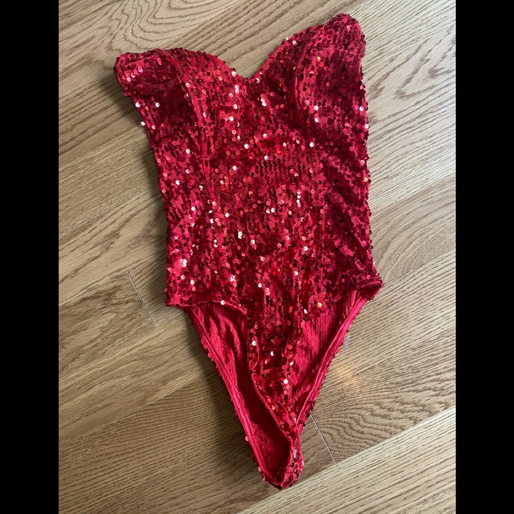 COPY - Sequin Teddy Red one piece